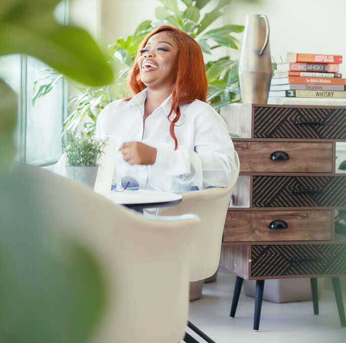 A laughing woman